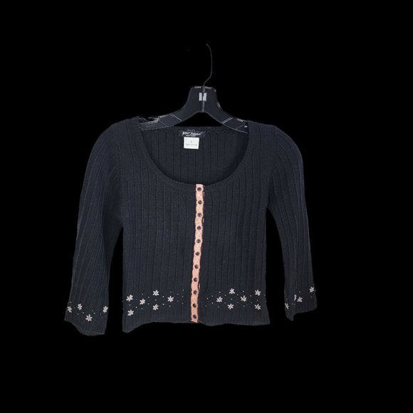 Betsey Johnson Vintage Floral Beaded Sweater Vintage - Picture 2 of 8